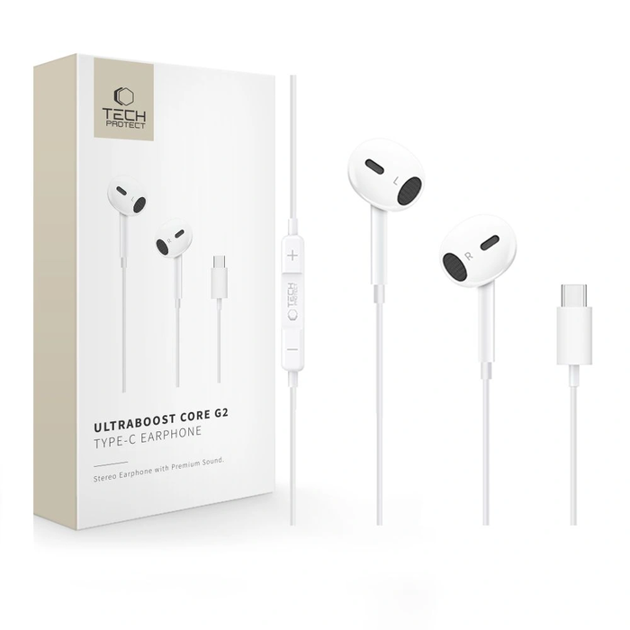 Tech-Protect Ultraboost USB-C Earphone Core G2 White