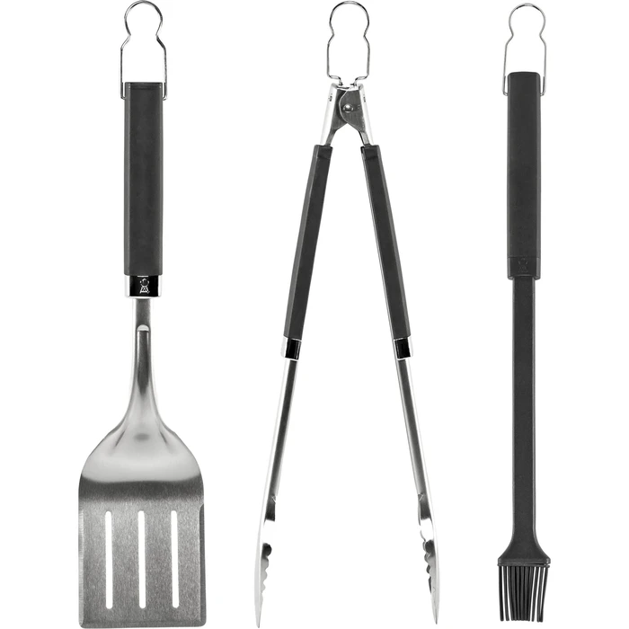 Weber 3-Piece BBQ Tool Set — Tongs, Spatula & Brush