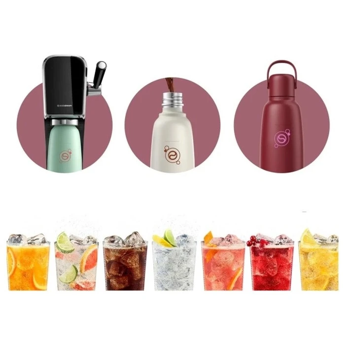 SodaStream Fizz&Go 900 ml Pomegranate (Red) Stainless Steel Thermal Carbonating Bottle