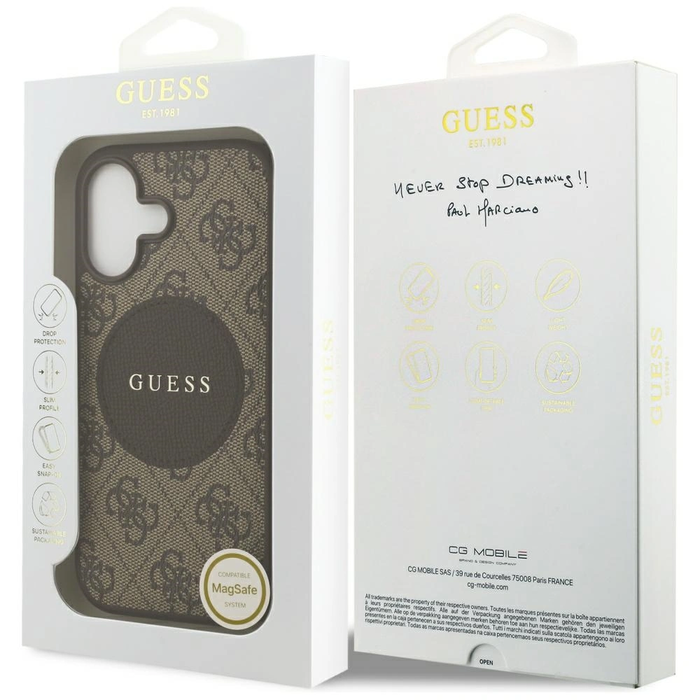 Guess 4G Circle Classic Logo MagSafe Apple iPhone 17 brown