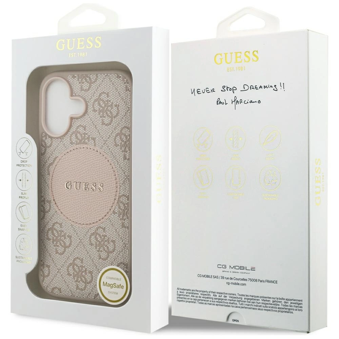 Guess 4G Circle Classic Logo MagSafe Apple iPhone 17 pink
