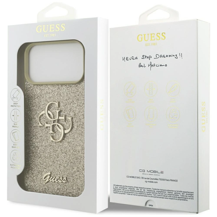 Guess Fixed Glitter Big 4G Apple iPhone 17 Pro Max gold