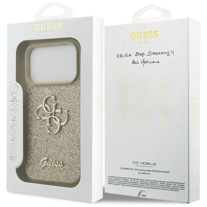 Guess Fixed Glitter Big 4G Apple iPhone 17 Pro gold