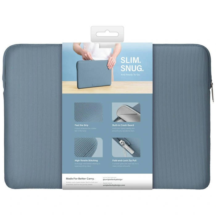 UNIQ Cyprus Ridge Edition Laptop Sleeve 14" water-resistant neoprene blue