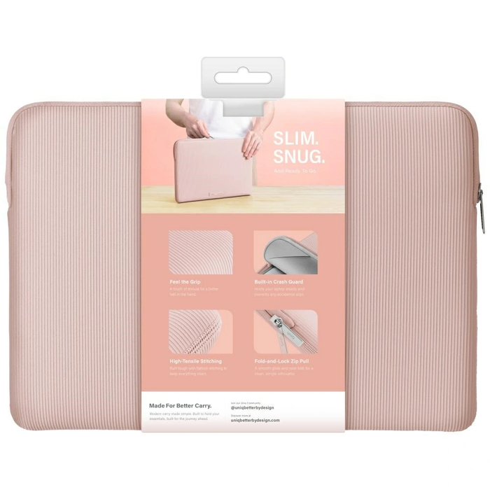 UNIQ Cyprus Ridge Edition Laptop Sleeve 14" water-resistant neoprene pink