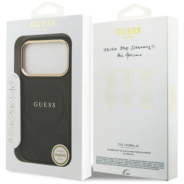 Guess Peony Hot Stamp MagSafe Apple iPhone 17 Pro black