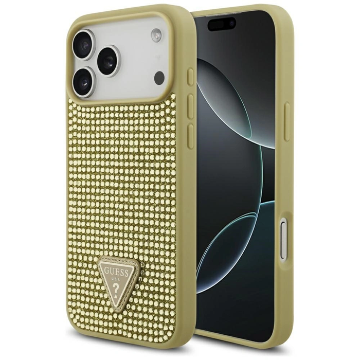 Guess Rhinestone Triangle Logo Apple iPhone 17 Pro Max gold