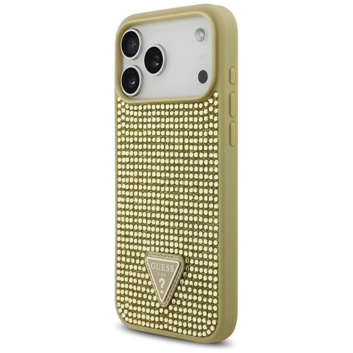 Guess Rhinestone Triangle Logo Apple iPhone 17 Pro Max gold