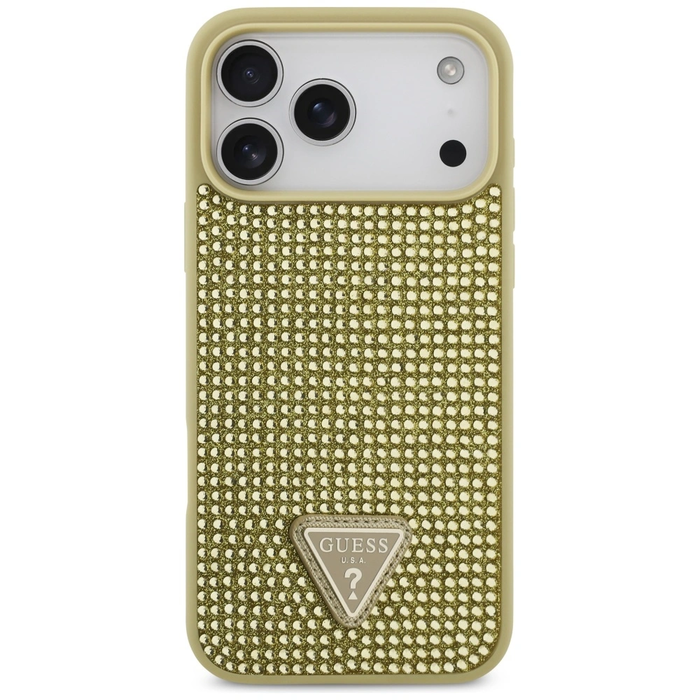 Guess Rhinestone Triangle Logo Apple iPhone 17 Pro Max gold