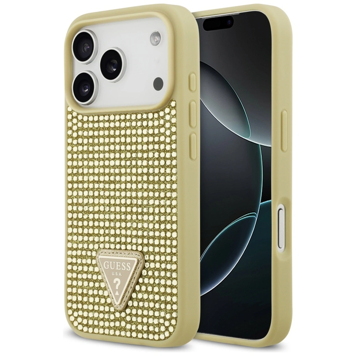 Guess Rhinestone Triangle Logo Apple iPhone 17 Pro gold