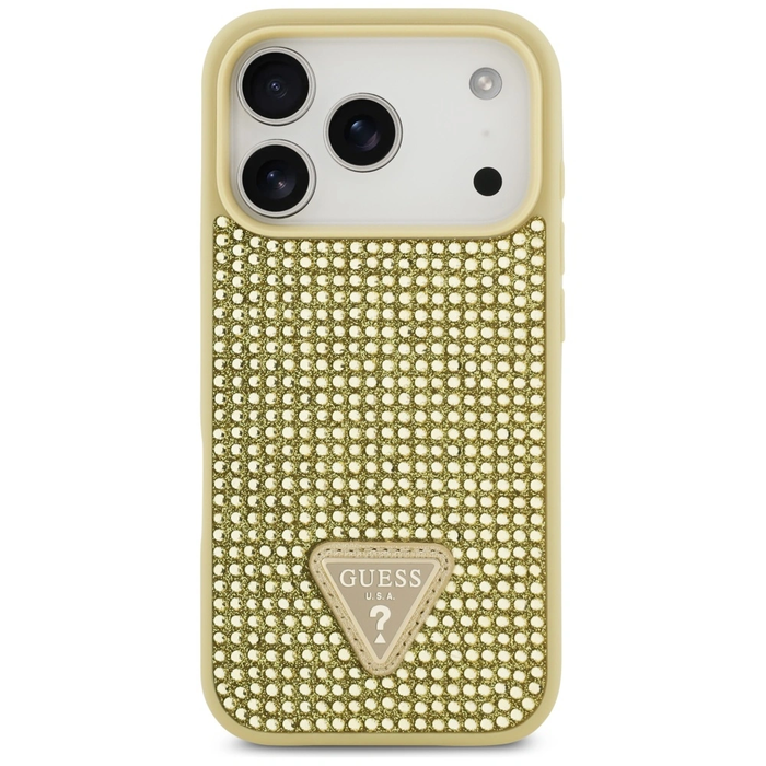Guess Rhinestone Triangle Logo Apple iPhone 17 Pro gold