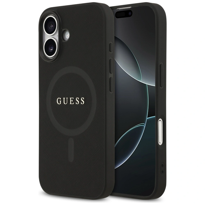Guess Saffiano Classic Logo MagSafe Apple iPhone 17 black