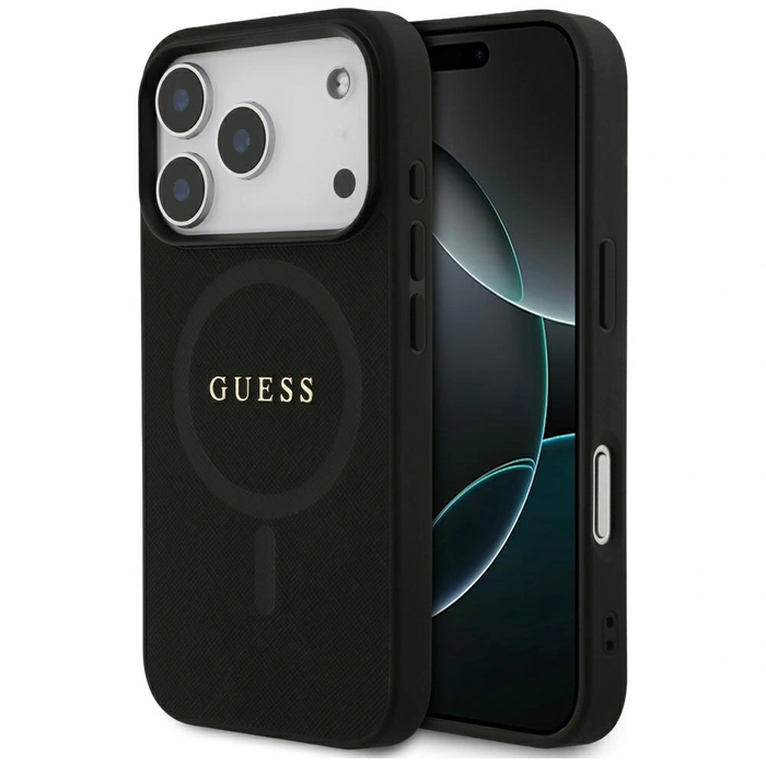 Guess Saffiano Classic Logo MagSafe Apple iPhone 17 Pro black