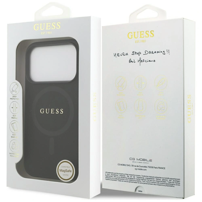 Guess Saffiano Classic Logo MagSafe Apple iPhone 17 Pro black