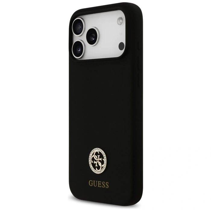 Etui Guess Silicone Logo Strass 4G MagSafe for Apple iPhone 17 Pro Max black