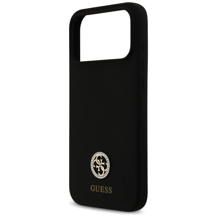Etui Guess Silicone Logo Strass 4G MagSafe for Apple iPhone 17 Pro Max black