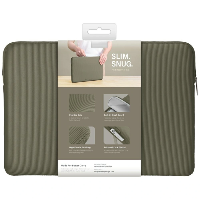 UNIQ Cyprus Ridge Edition Laptop Sleeve 14" water-resistant neoprene green