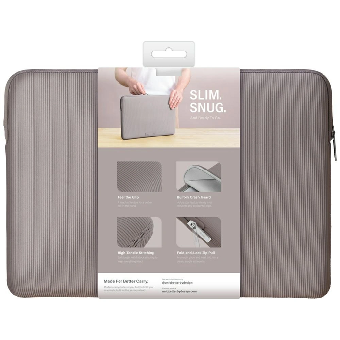 UNIQ Cyprus Ridge Edition Laptop Sleeve 16" water-resistant neoprene grey