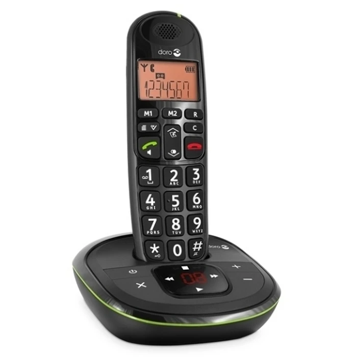Doro PhoneEasy 105wr (black) — Cordless landline phone for seniors