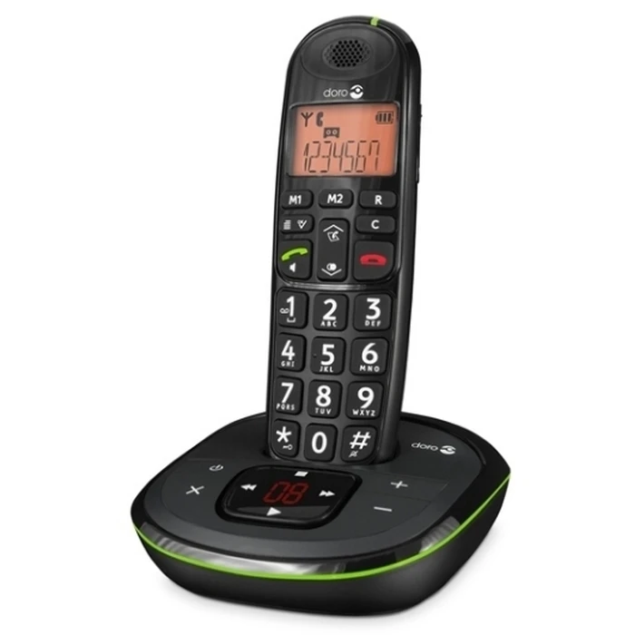 Doro PhoneEasy 105wr (black) — Cordless landline phone for seniors