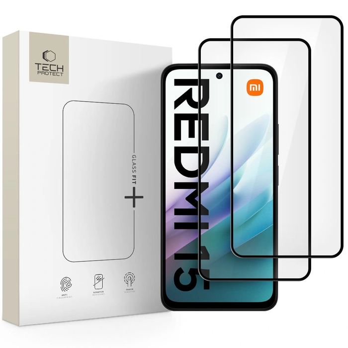 Tech-Protect Glass Fit+ Xiaomi Redmi 15 4G / 5G Black [2 PACK]