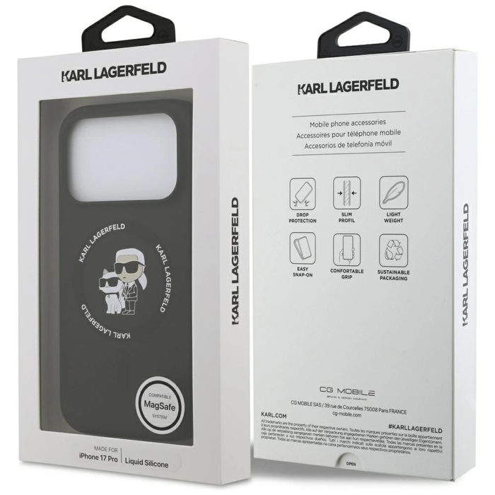 Karl Lagerfeld Silicone Karl&Choupette Ring MagSafe Apple iPhone 17 Pro black
