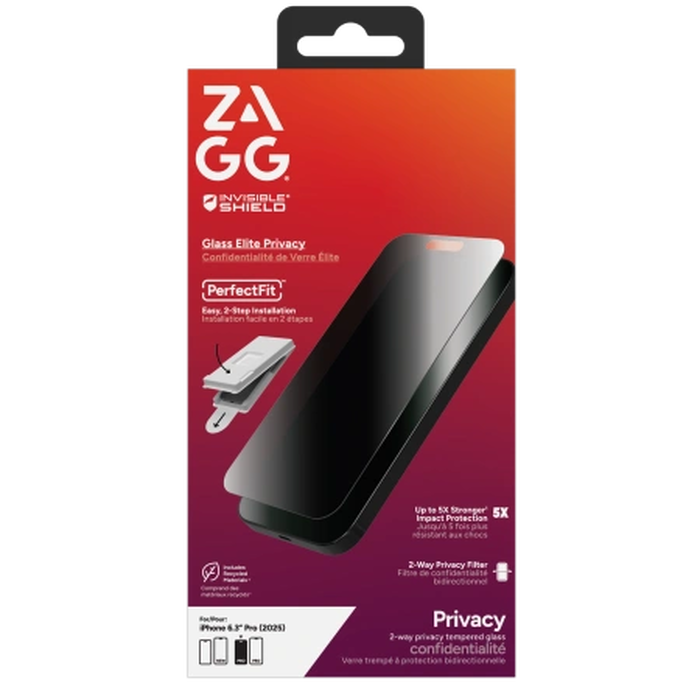 ZAGG Invisibleshield Glass Elite Privacy Apple iPhone 17 Pro