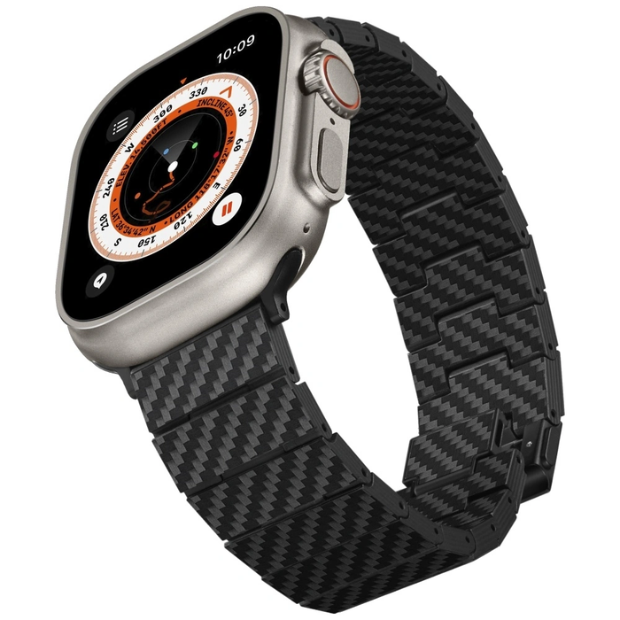 PITAKA Carbon Fiber Modern Apple Watch 1/2/3/4/5/6/7/8/9/10/11/SE/SE 3/Ultra/Ultra 2/Ultra 3 black grey