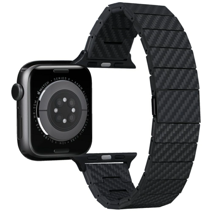 PITAKA Carbon Fiber Modern Apple Watch 1/2/3/4/5/6/7/8/9/10/11/SE/SE 3/Ultra/Ultra 2/Ultra 3 black grey