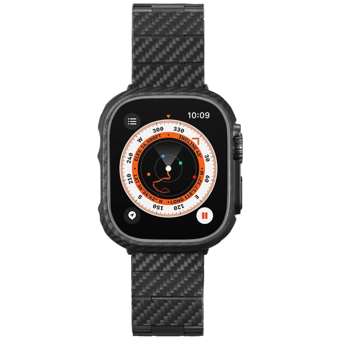 PITAKA Carbon Fiber Modern Apple Watch 1/2/3/4/5/6/7/8/9/10/11/SE/SE 3/Ultra/Ultra 2/Ultra 3 black grey