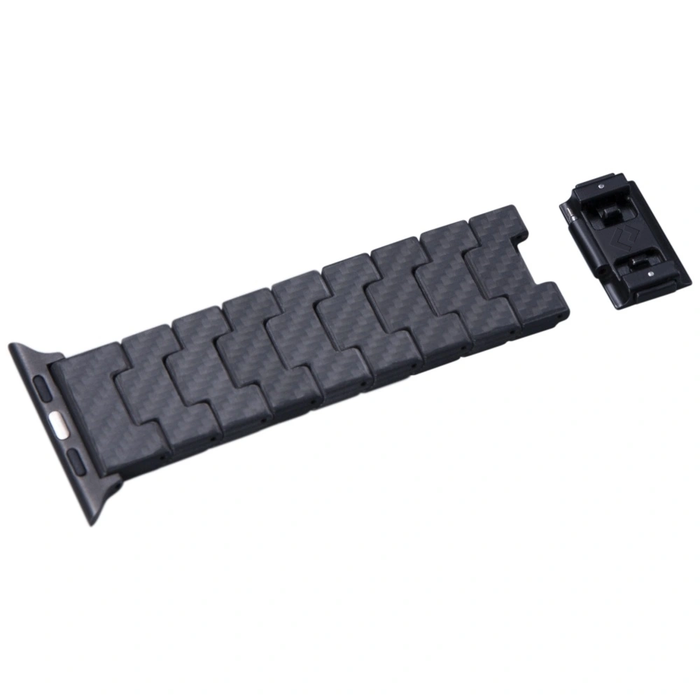 PITAKA Carbon Fiber Modern Apple Watch 1/2/3/4/5/6/7/8/9/10/11/SE/SE 3/Ultra/Ultra 2/Ultra 3 black grey