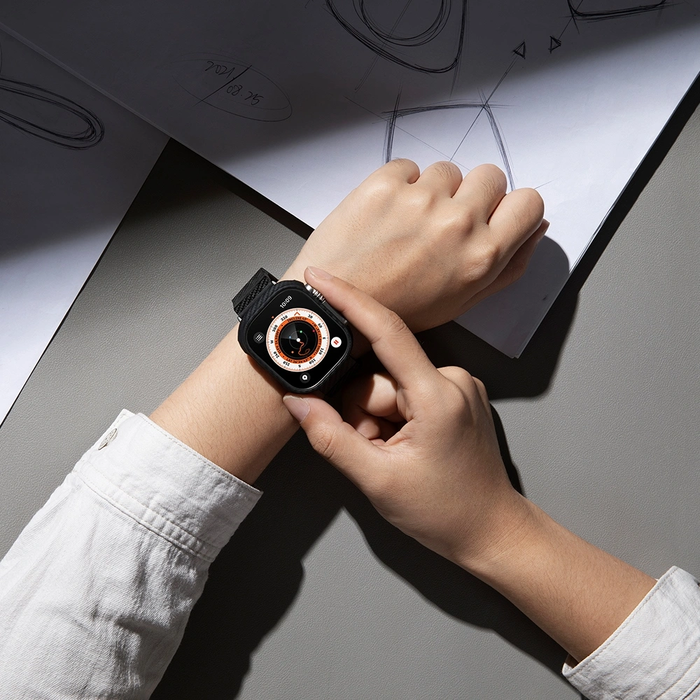 PITAKA Carbon Fiber Modern Apple Watch 1/2/3/4/5/6/7/8/9/10/11/SE/SE 3/Ultra/Ultra 2/Ultra 3 black grey