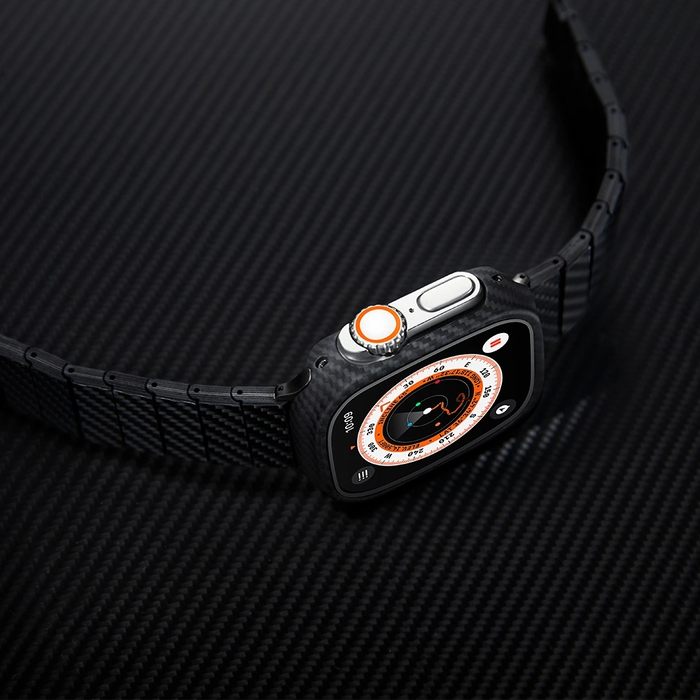 PITAKA Carbon Fiber Modern Apple Watch 1/2/3/4/5/6/7/8/9/10/11/SE/SE 3/Ultra/Ultra 2/Ultra 3 black grey