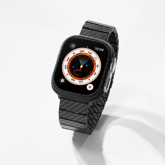 PITAKA Carbon Fiber Modern Apple Watch 1/2/3/4/5/6/7/8/9/10/11/SE/SE 3/Ultra/Ultra 2/Ultra 3 black grey