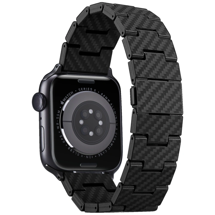 PITAKA Carbon Fiber Retro Apple Watch 1/2/3/4/5/6/7/8/9/10/11/SE/SE 3/Ultra/Ultra 2/Ultra 3 black grey