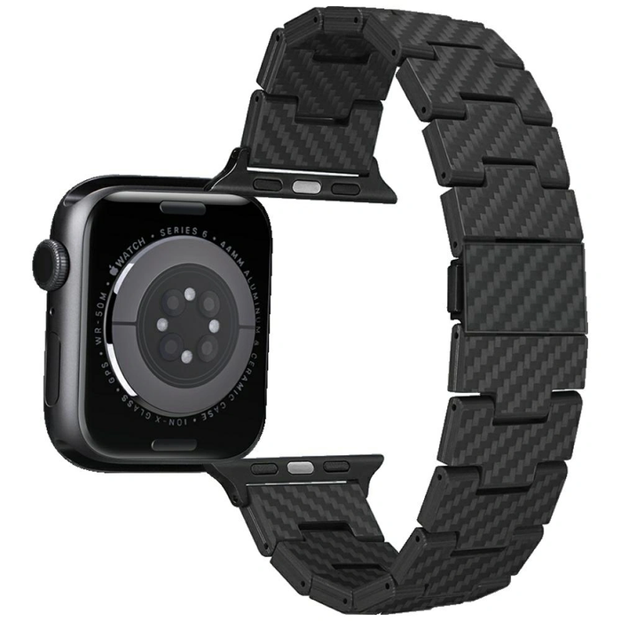 PITAKA Carbon Fiber Retro Apple Watch 1/2/3/4/5/6/7/8/9/10/11/SE/SE 3/Ultra/Ultra 2/Ultra 3 black grey