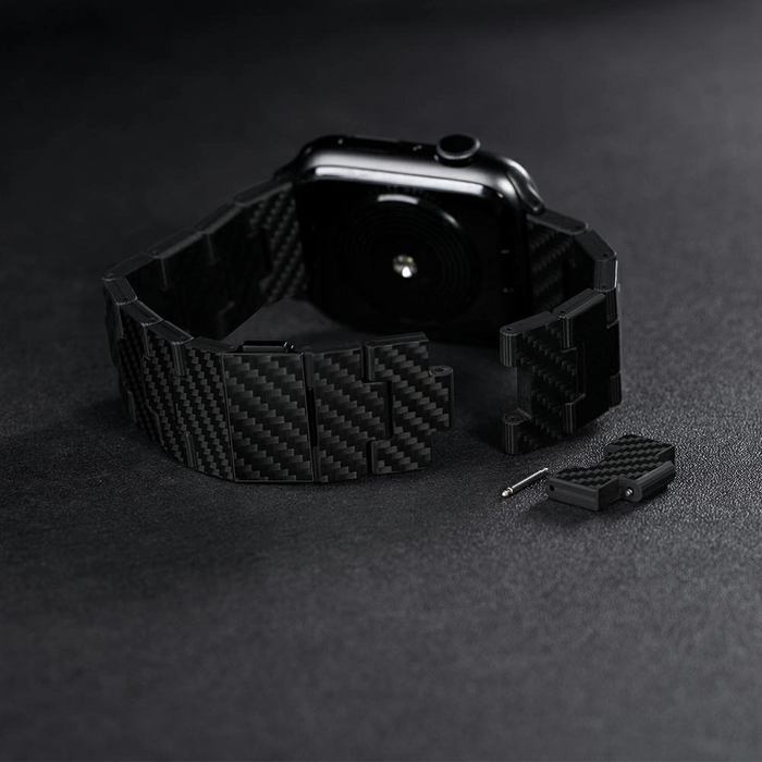 PITAKA Carbon Fiber Retro Apple Watch 1/2/3/4/5/6/7/8/9/10/11/SE/SE 3/Ultra/Ultra 2/Ultra 3 black grey