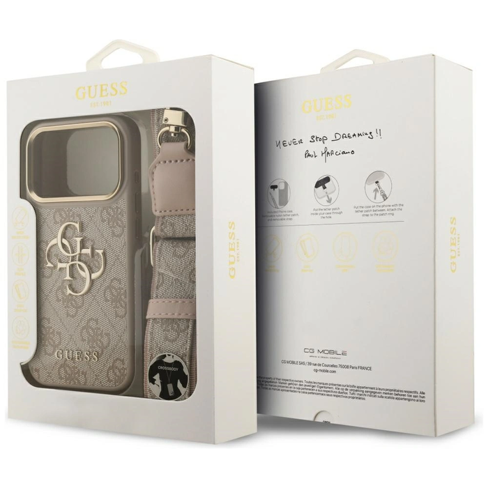 Guess 4G Big 4G Classic Logo Big Strap Metal Buttons Apple iPhone 17 Pro pink
