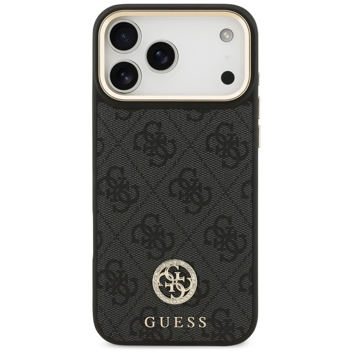 Guess 4G Srtass Logo & Big Strap Metal Buttons MagSafe Apple iPhone 17 Pro Max black