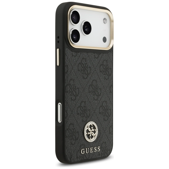 Guess 4G Srtass Logo & Big Strap Metal Buttons MagSafe Apple iPhone 17 Pro Max black