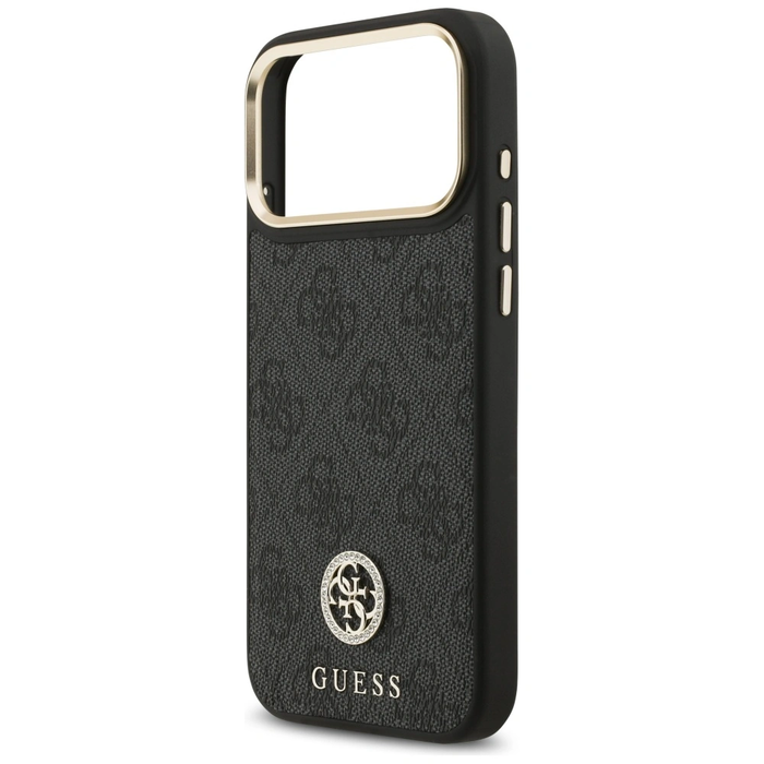 Guess 4G Srtass Logo & Big Strap Metal Buttons MagSafe Apple iPhone 17 Pro Max black