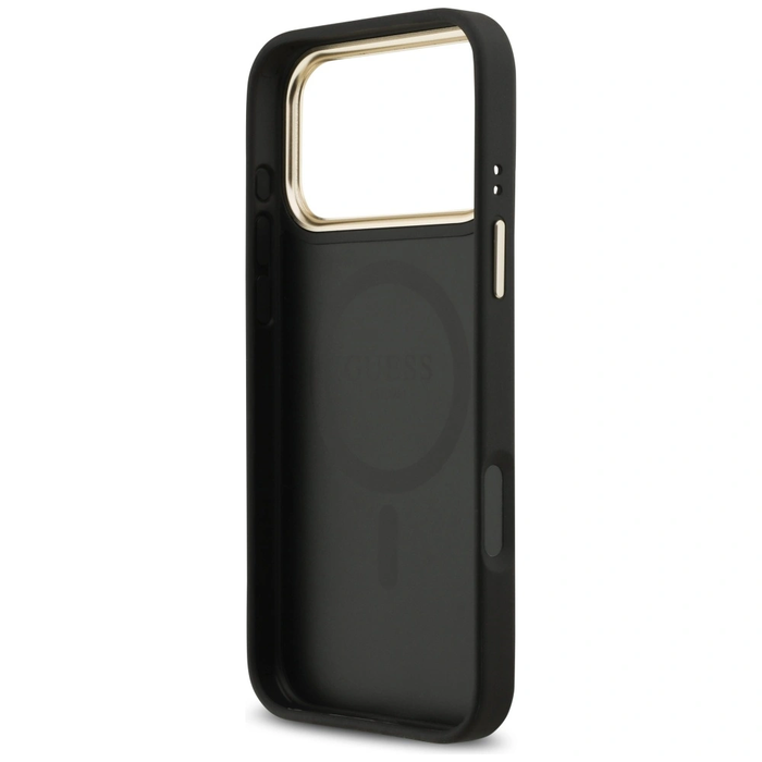 Guess 4G Srtass Logo & Big Strap Metal Buttons MagSafe Apple iPhone 17 Pro Max black
