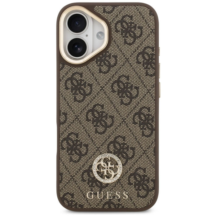 Guess 4G Strass Logo & Big Strap Metal Buttons MagSafe Apple iPhone 17 brown