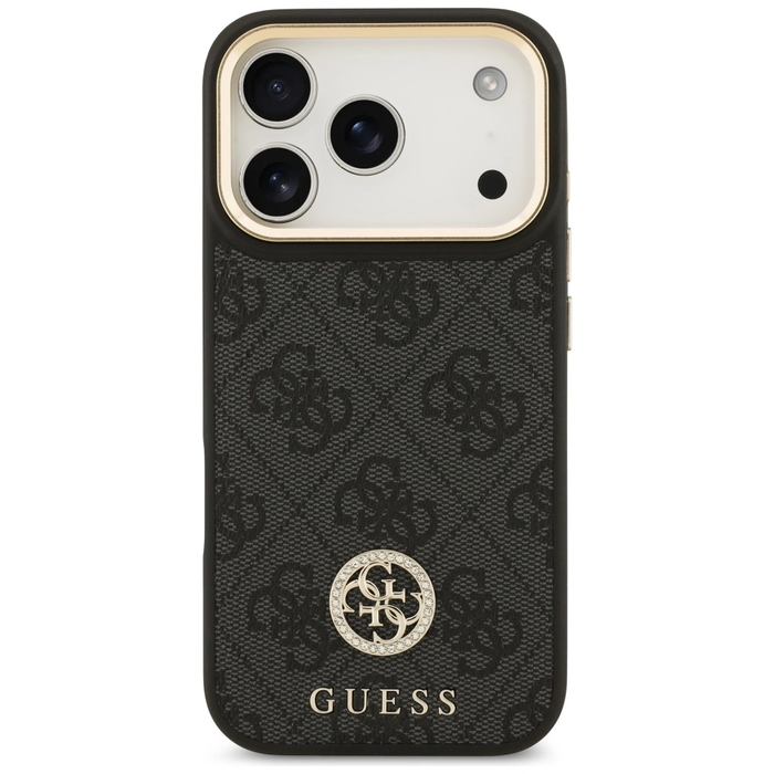 Guess 4G Strass Logo & Big Strap Metal Buttons MagSafe Apple iPhone 17 Pro black