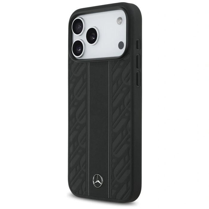 Mercedes Leather Laurel Leaves Stripes MagSafe Apple iPhone 17 Pro Max black