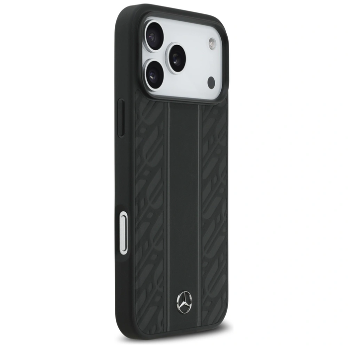 Mercedes Leather Laurel Leaves Stripes MagSafe Apple iPhone 17 Pro Max black