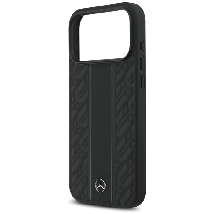 Mercedes Leather Laurel Leaves Stripes MagSafe Apple iPhone 17 Pro Max black