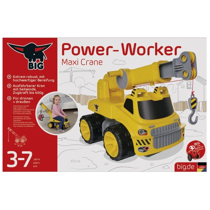 Big Power Maxi Ride‑On Car (Crane Truck) — Yellow, 36+ months