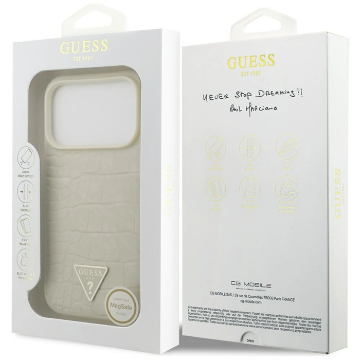 Guess Croco Triangle Logo MagSafe Apple iPhone 17 Pro gold