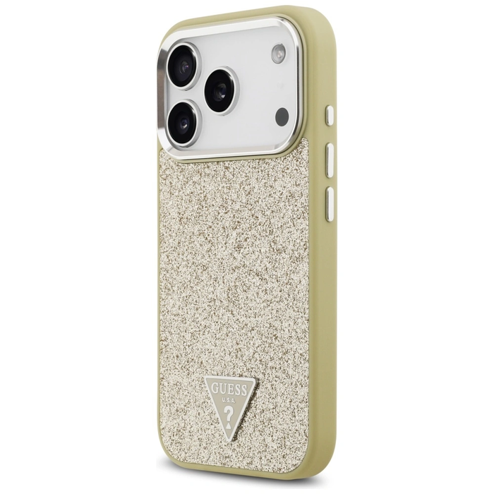 Guess Glitter Triangle Logo MagSafe Apple iPhone 17 Pro gold